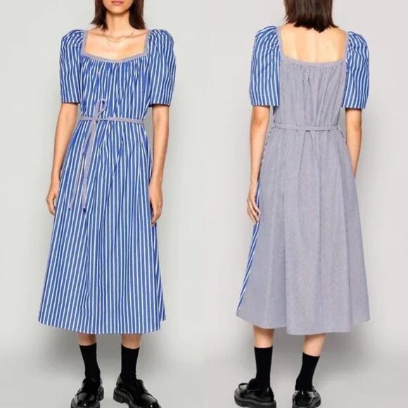 Baum und Pferdgarten Dresses & Skirts - Baum und Pferdgarten Aiko Mixed Stripe Organic Cotton Midi Dress Size 34